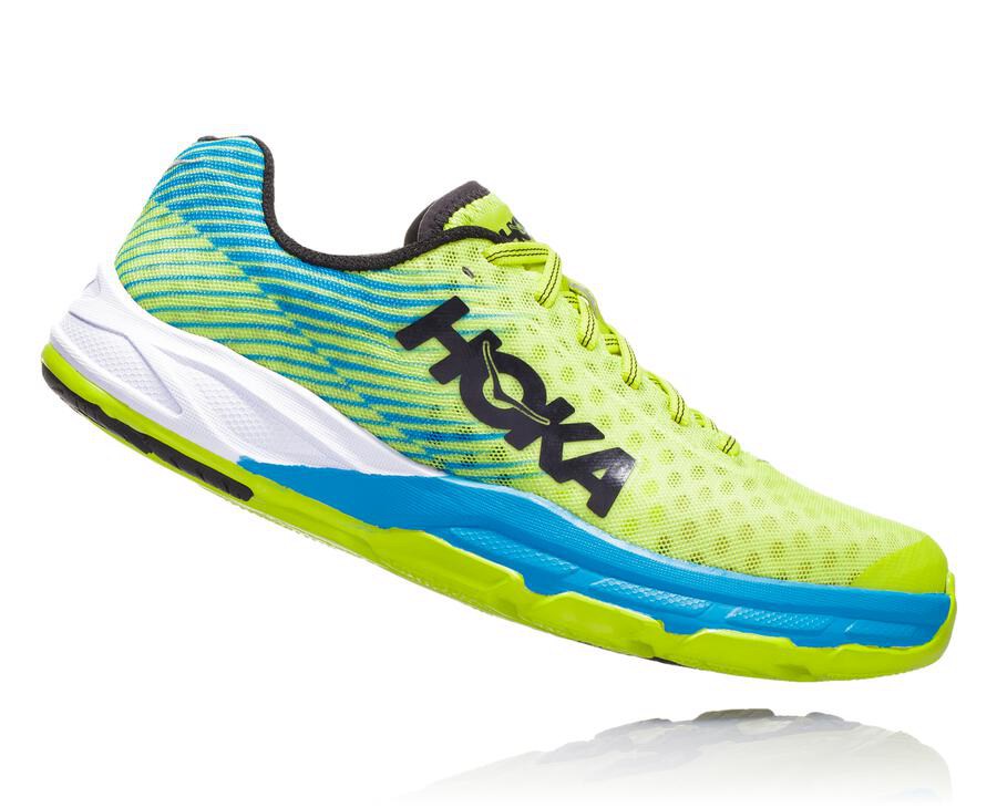 Hoka One One Running Shoes Womens Green/Blue - EVO Carbon Rocket - 67398QYUE